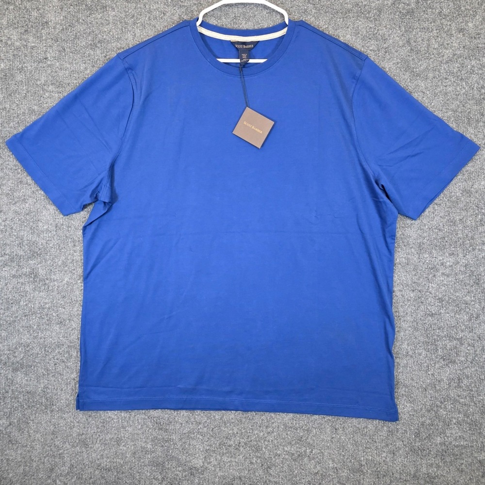 NWT Scott Barber Pima Jersey Tee XXL Regal Blue Short Sleeve Minimalist Casual